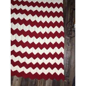 Handmade Vintage 72”x41” Afghan Crochet Throw Blanket